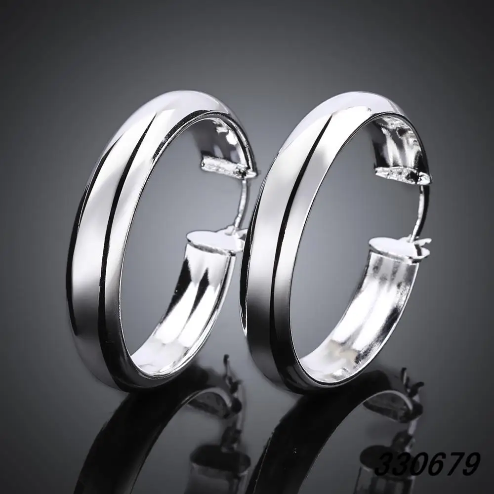 Посеребренный обруч earringsg серебряный большие серьги pendientes de aro маленькие