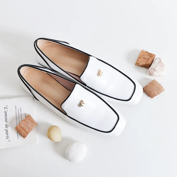 MLJUESE/2018 женская обувь на плоской подошве черного цвета из коровьей кожи с