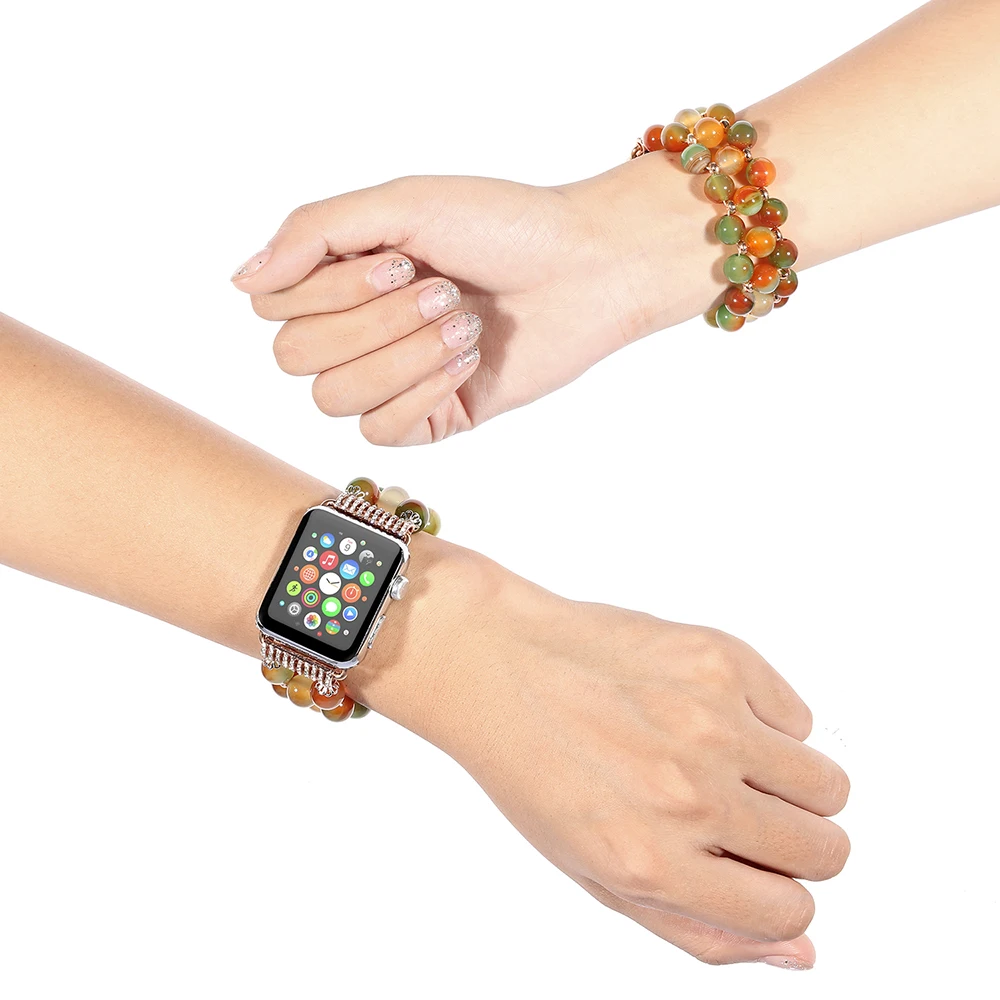 Агат ремешок для наручных часов Apple Watch Series 5/4/3/2/1 38 мм 42 ручной работы Элегантный