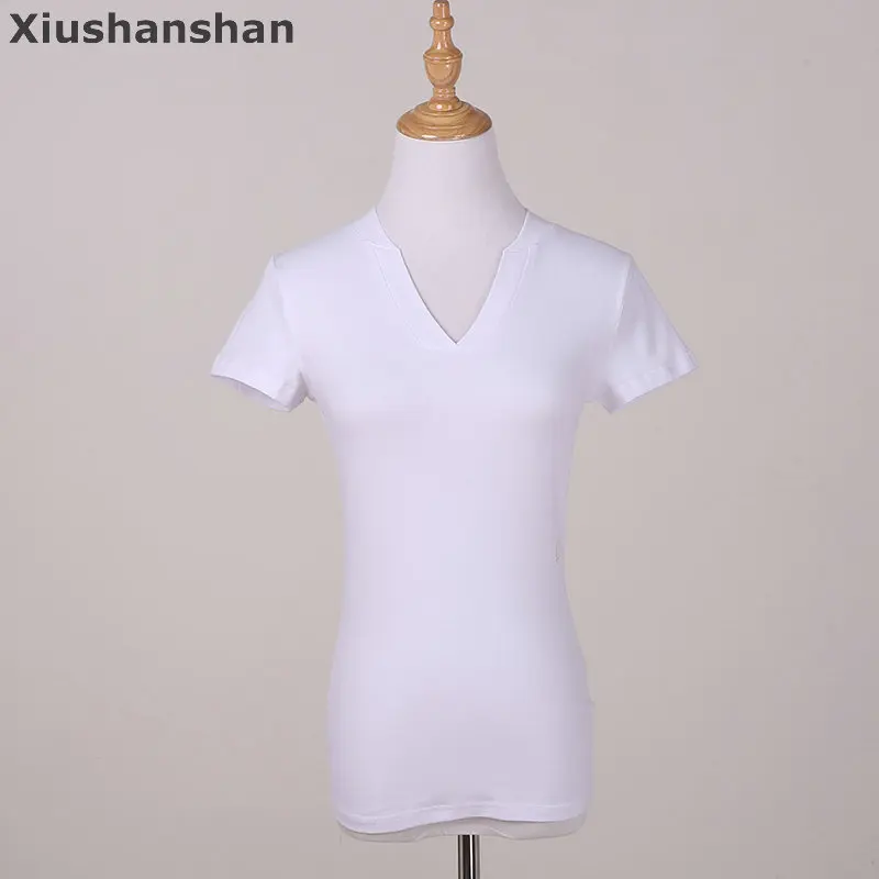 Xiushanshan оптовая продажа Одна деталь с v образным вырезом футболки для Для женщин