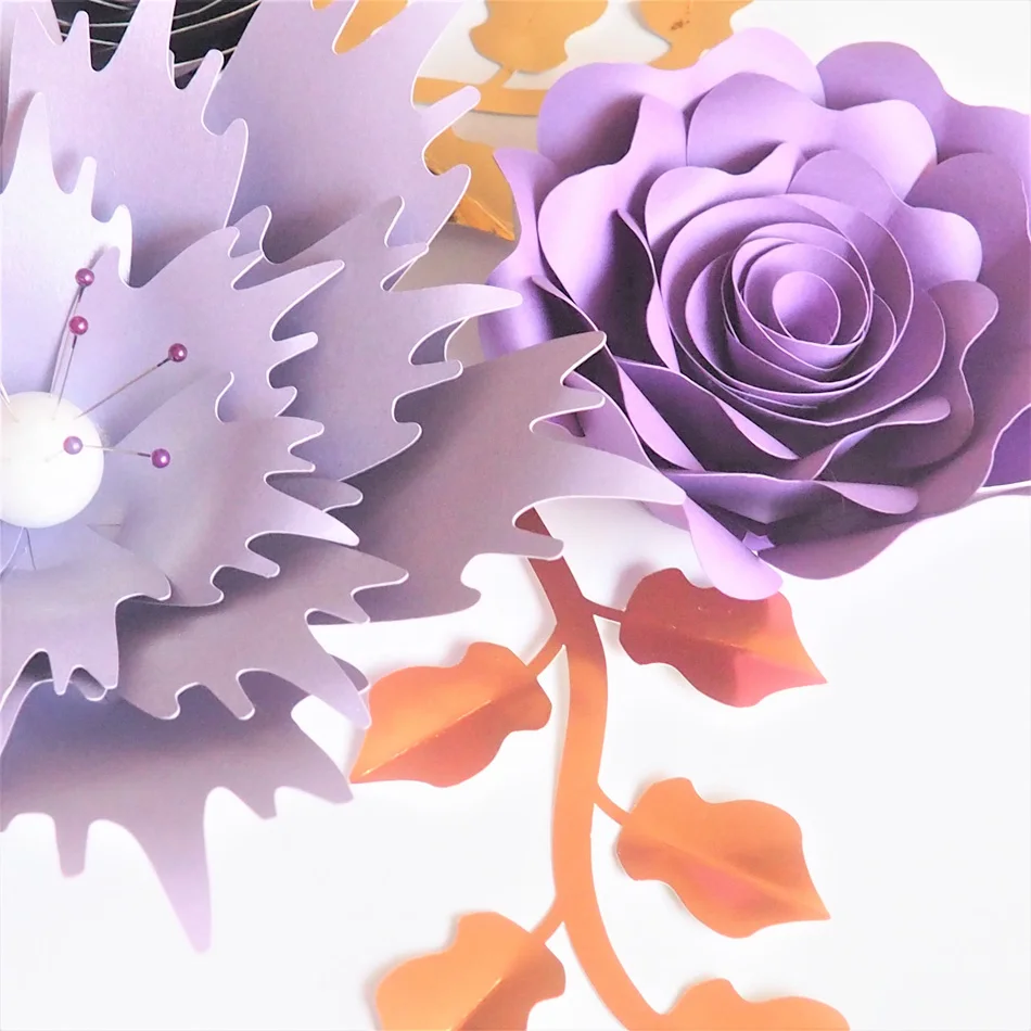Ручной работы Cardstock роза DIY бумажные цветы листья набор для свадьбы и события
