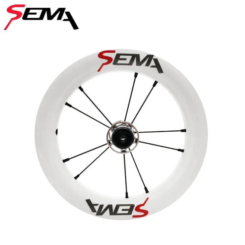 Углеродные колеса, SEMA-C8, 12 дюймов, для детей, балансировочный велосипед с SKF 6802, керамический подшипник и титановый спиц, лучшее качество