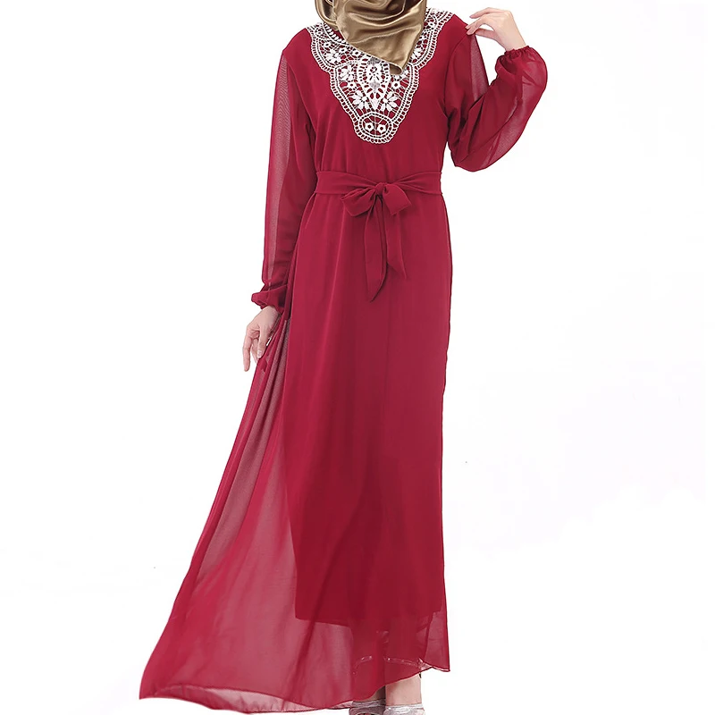 Женское шифоновое платье-Кафтан JOGTUME черное красное зеленое синее абрикосовое