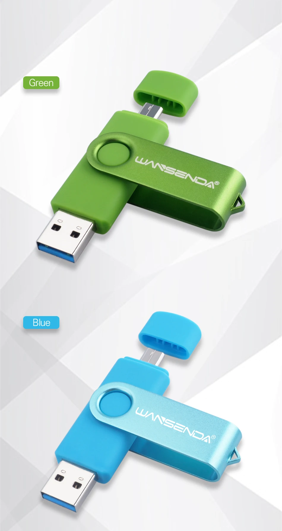 WANSENDA USB 3,0 OTG USB флеш-накопитель высокоскоростной флеш-накопитель 8 ГБ 16 ГБ 32 ГБ 64 Гб 128 ГБ 256 ГБ Микро-флеш-накопитель USB карта памяти