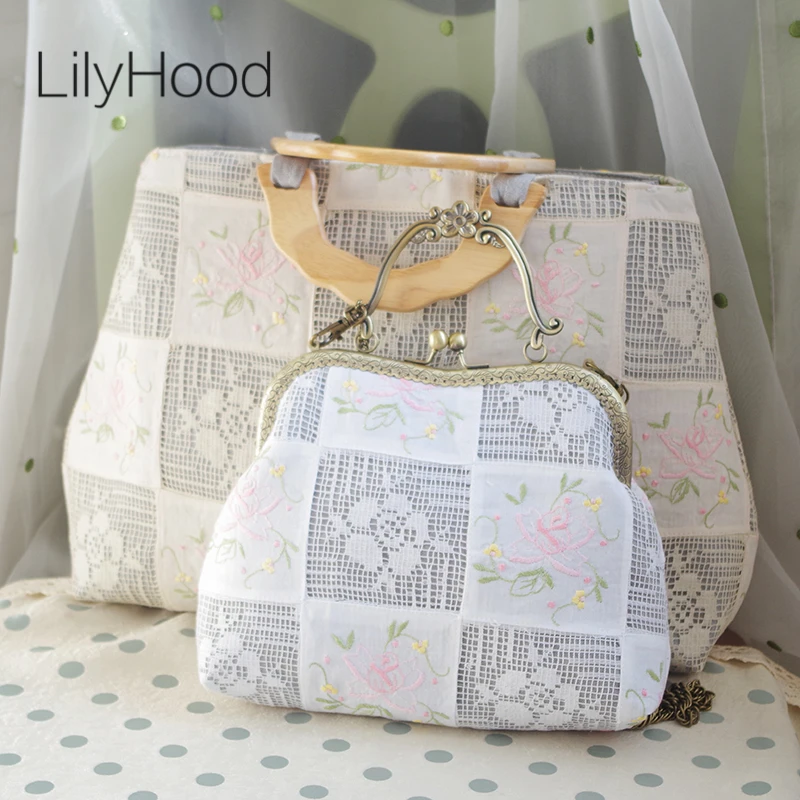Женская винтажная сумка мессенджер LilyHood тоут ручной работы с цветочной вышивкой