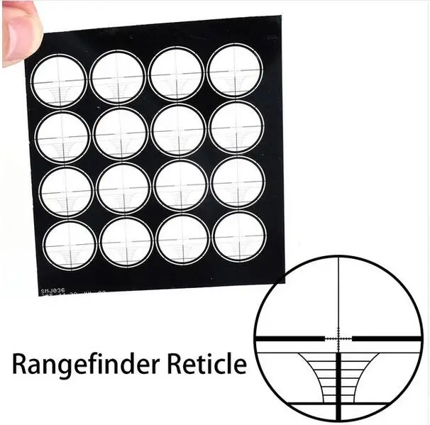 Rangefinder Reticle 16 шт. оптический прицел дуплексный дальномер Mil точка проволока сетка для охоты тактический прицел ремонтируемые аксессуары прицел - Цвет: Rangefinder Reticle