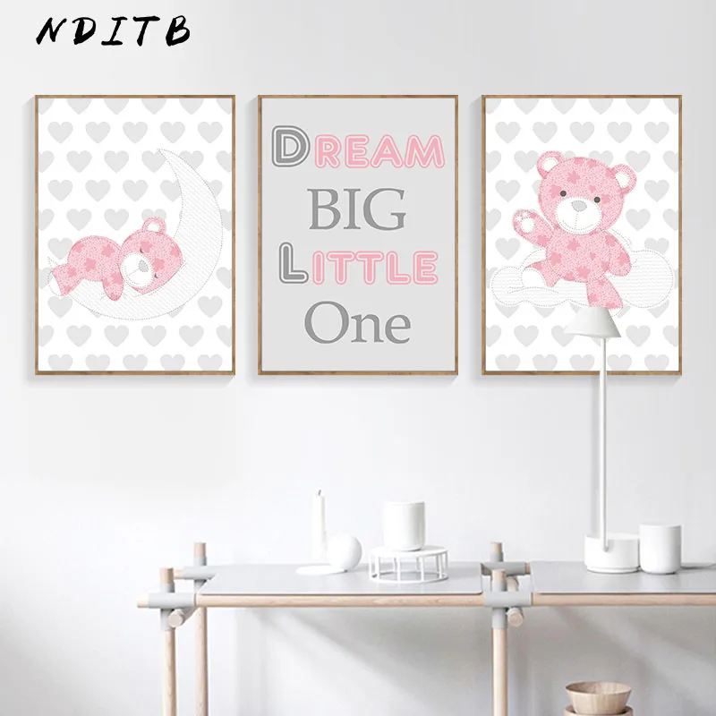 Настенная картина Dream Big Baby для детской комнаты рисование на холсте Мультяшные