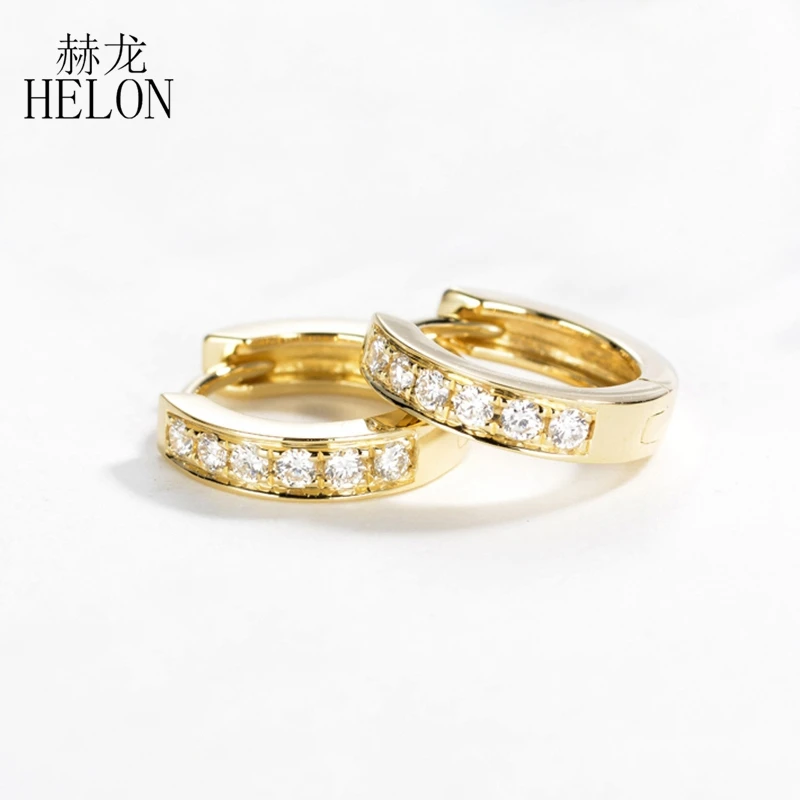 Твердые 14 к желтое золото SI/H 0.18ct сертифицированные круглые натуральные бриллианты обручальные свадебные Висячие Модные женские серьги хорошее ювелирное изделие
