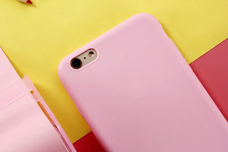 Мягкий карамельный цвет матовый ТПУ для iPhone 6 6s 7 8 силиконовый чехол для iPhone 7 Чехол 8 6 6s Plus девушка 360 градусов полный Чехол
