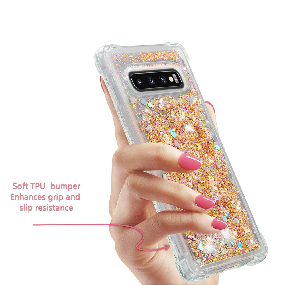 Bling Luxury Liquid Quicksand Case For Samsung Galaxy S10e S10 J6 J4 Plus J3 J7 2018 Note 9 Glitter Cover Shell TPU Bumper |