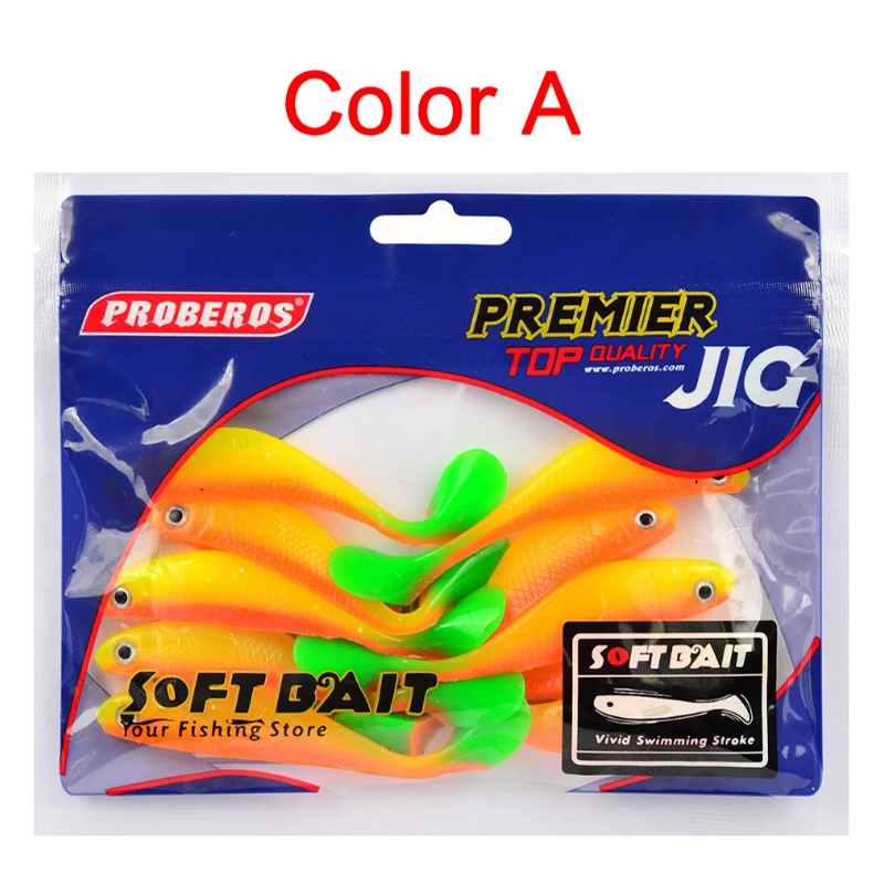 10 шт./упак. PRO BEROS 88 мм Мягкие рыболовные приманки Easy Shiner Swimbaits Мягкая силиконовая