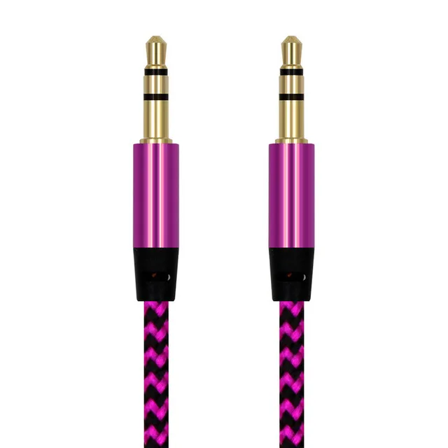 Pink 1 м Aux кабель Jack 3,5 мм аудио кабель 3,5 мм Jack динамик кабель штекер для автомобиля Aux шнур для JBL наушников iphone samsung AUX шнур - Color Name: Pink