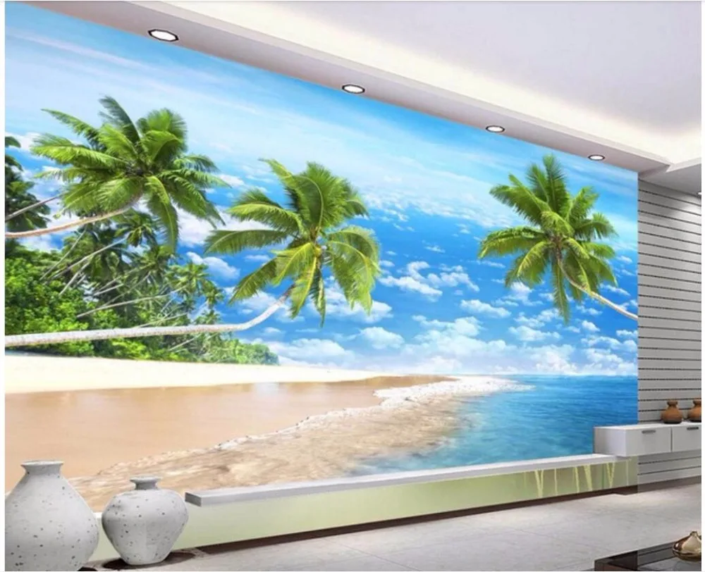 3d обои на заказ для фотосъемки красивый Пляжный Пейзаж фон стен улучшение дома