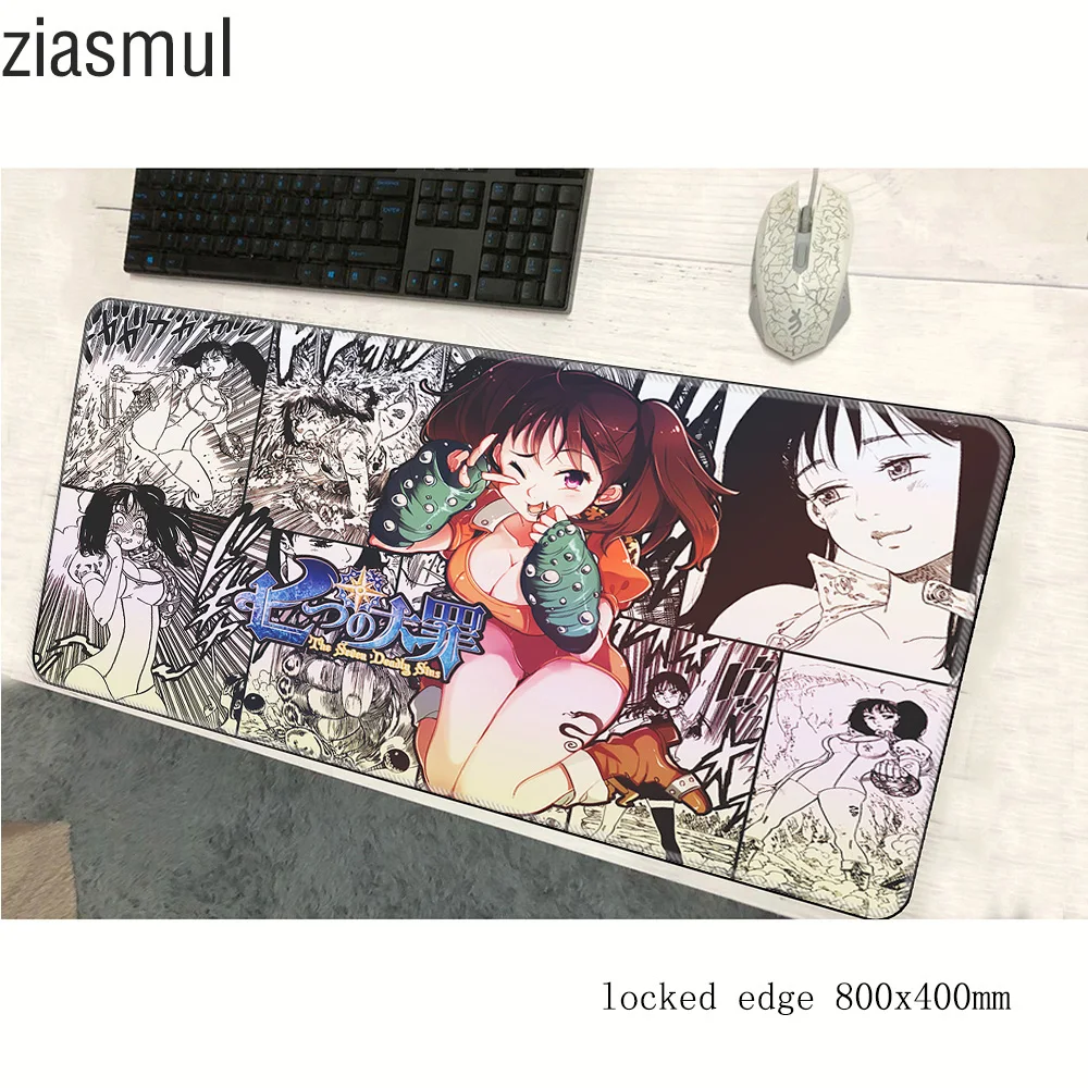 

Seven deadly sins mouse pad 800x400x2mm mats Gorgeous Computer mouse mat gaming accessories Cartoon mousepad keyboard pc gamer