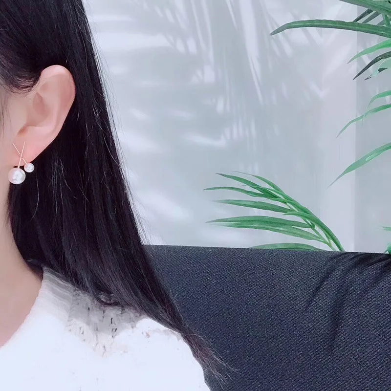 Женские серьги с жемчугом ручной работы вечерние в Корейском стиле