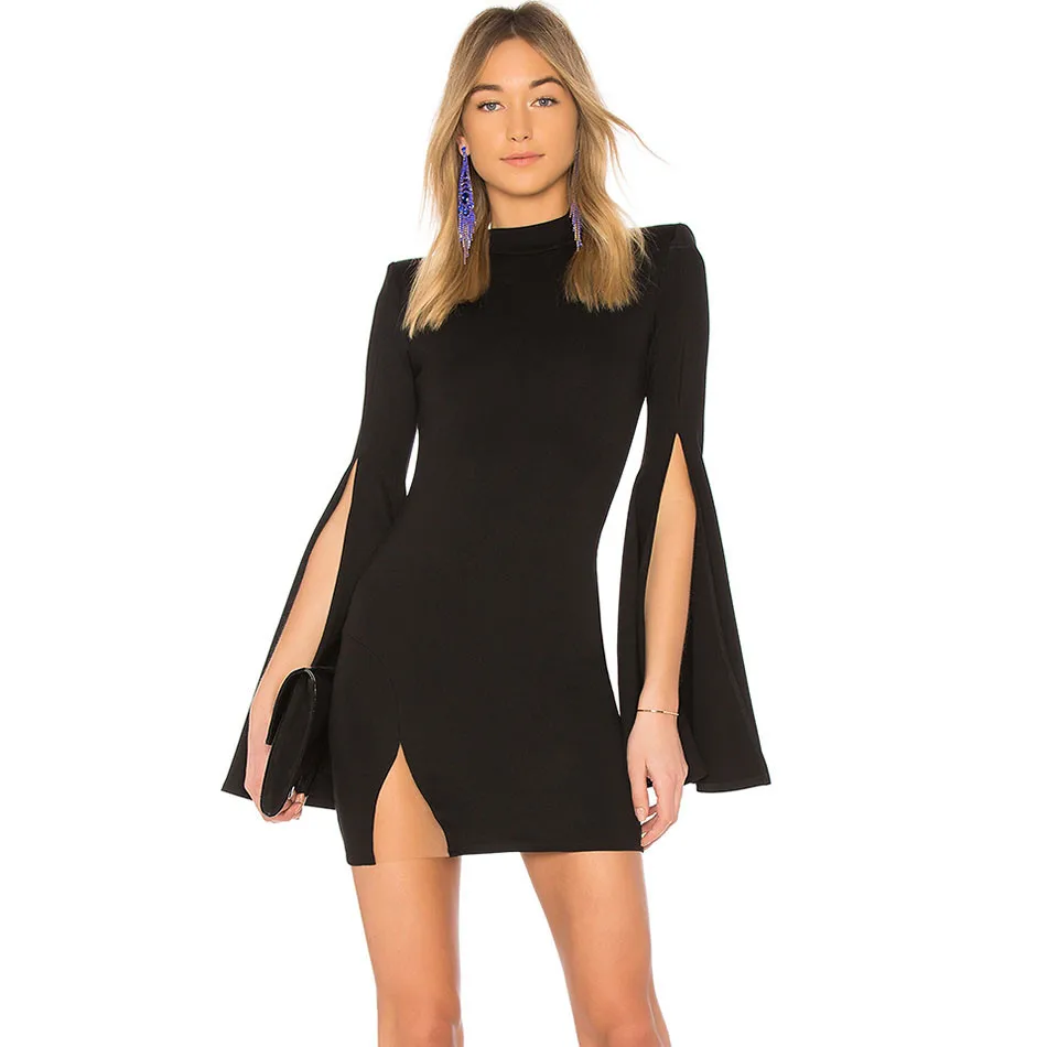 Новинка, Осеннее Бандажное платье, сексуальное Клубное, модное, открытое, для знаменитостей, для вечеринки, женские платья, одежда с длинным рукавом