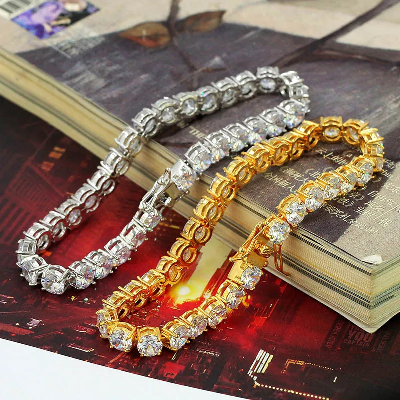 

Fashion Hip Hop Rock Bracelets 3 Colors AAA Cubic Zirconia Simple Design Bracelet for Men Women Gifts
