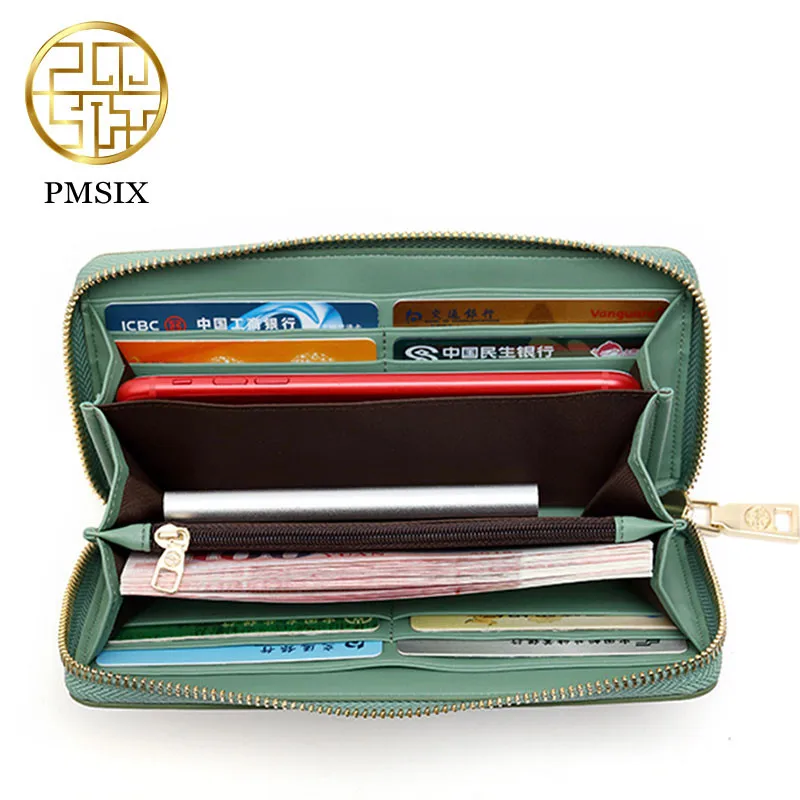 PMSIX, модные женские кошельки, цветок, маленький свежий Женский Длинный кошелек, известный дизайнер, кошелек для денег, женские кошельки, carteras mujer