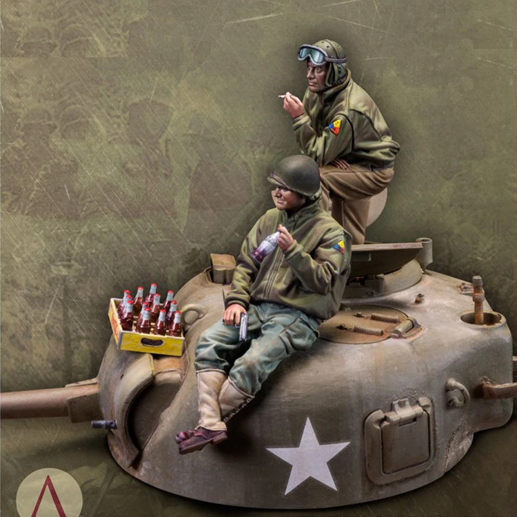 1/35 технический капрал мастер сергент резервуар и Кокс 2 человека модель
