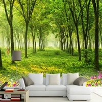 custom any size mural wallpaper 3d nature scenery green tree photo wall paper living room tv sofa background wall murals decor