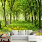 Настенные обои любого размера на заказ, 3D Настенные обои с природным пейзажем, зеленым деревом, фотообои для гостиной, ТВ, дивана, декор для стен