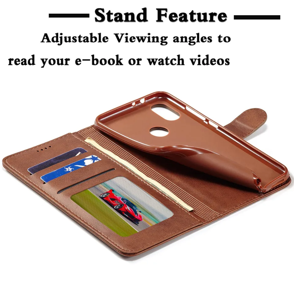 Luxury Cover Leather Coque For funda Xiao mi A2 Case Wallet TPU Phone Flip lite | Мобильные телефоны и аксессуары