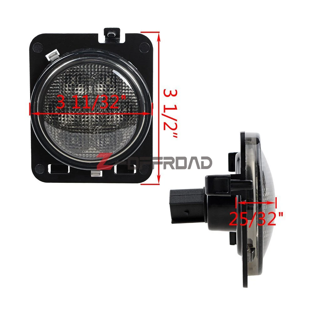 Одна пара Янтарный светодиодный фонарь для переднего крыла боковой габаритный