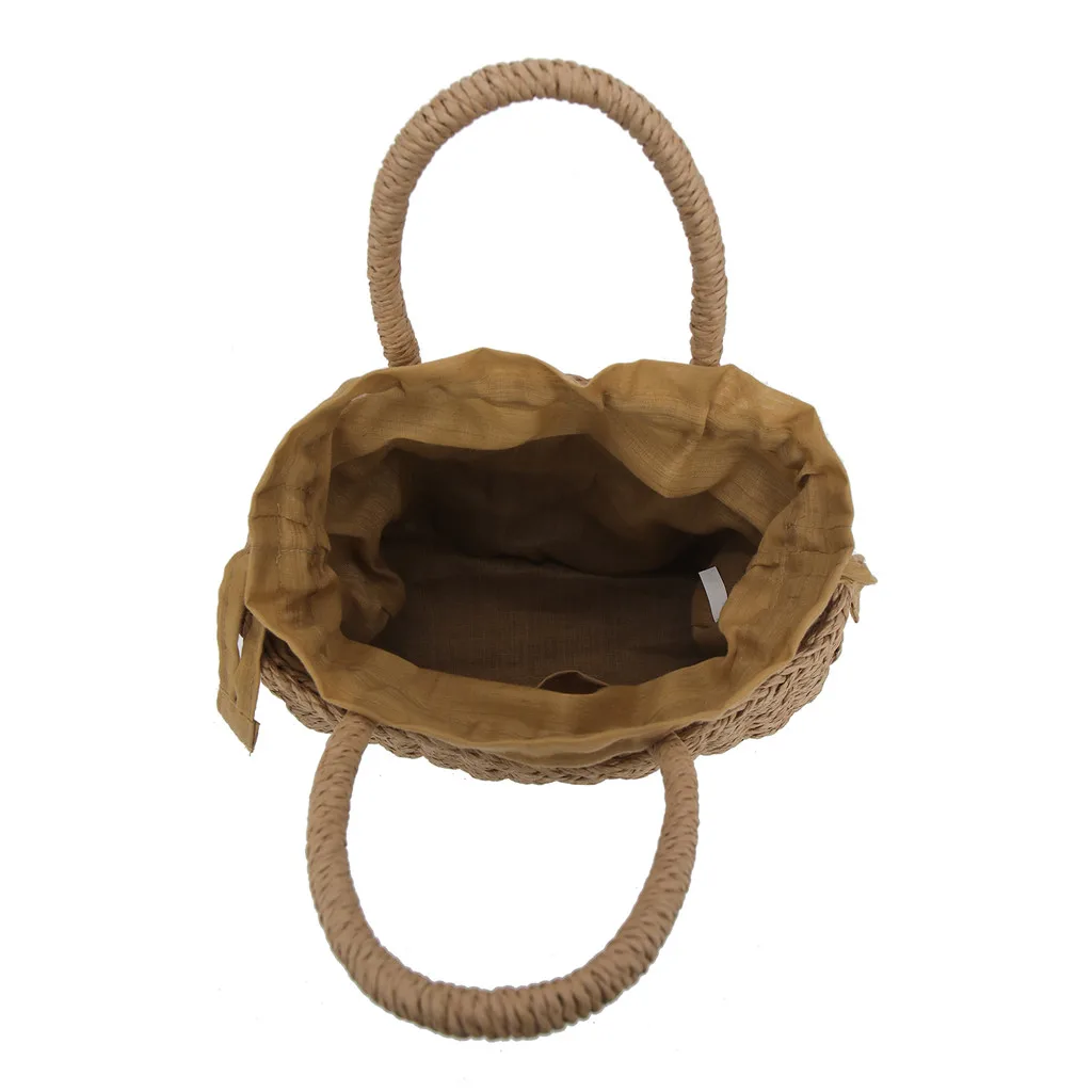 Однотонная сумка на плечо из искусственной кожи женская модная соломенная