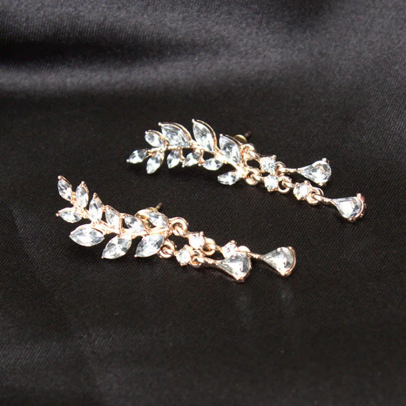 Angel Wings Female Elegant Earrings Alloy Fashion Jewelry Party Crystal Gothic Feather Leaves Tassel | Украшения и аксессуары
