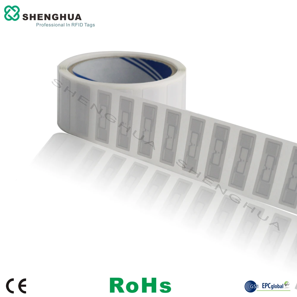 

2000 шт/рулон оптовая торговля 860-960 МГц RFID Клейкая наклейка бумажная пустая бирка маленькая UHF логистическая этикетка для управления хранением