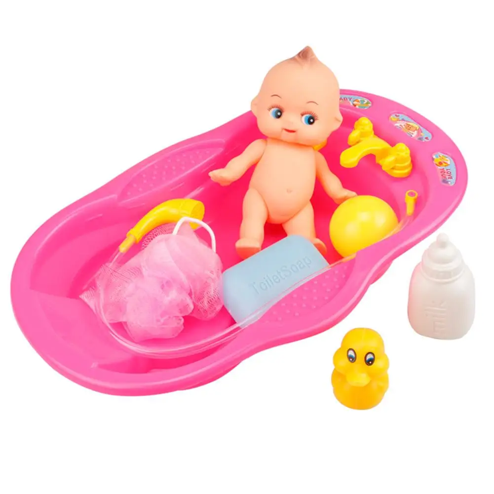 Ванная комната воды игральные игрушки наборы Ванна Кукольный дом играть маленькая утка океан мяч игрушка для ребенка