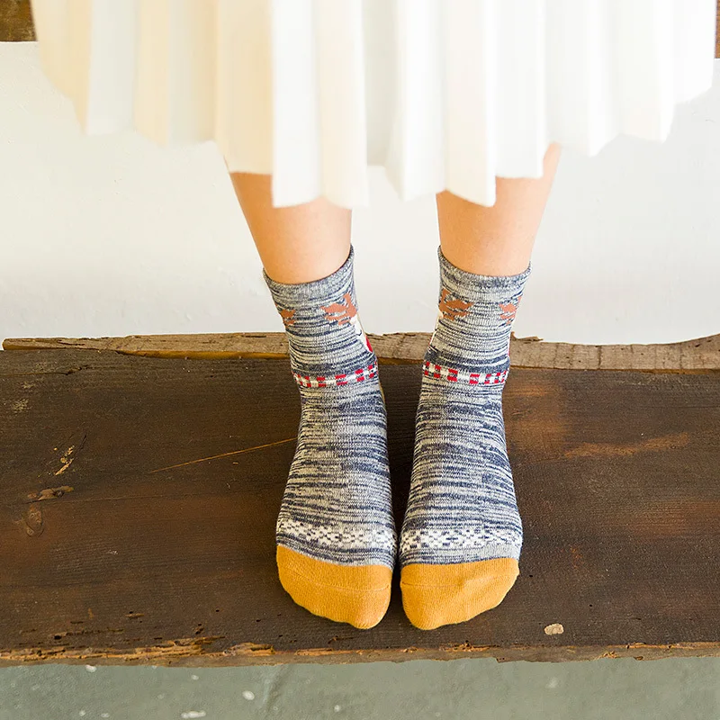 Носки женские хлопковые полосатые в этническом стиле J108 | Женская одежда