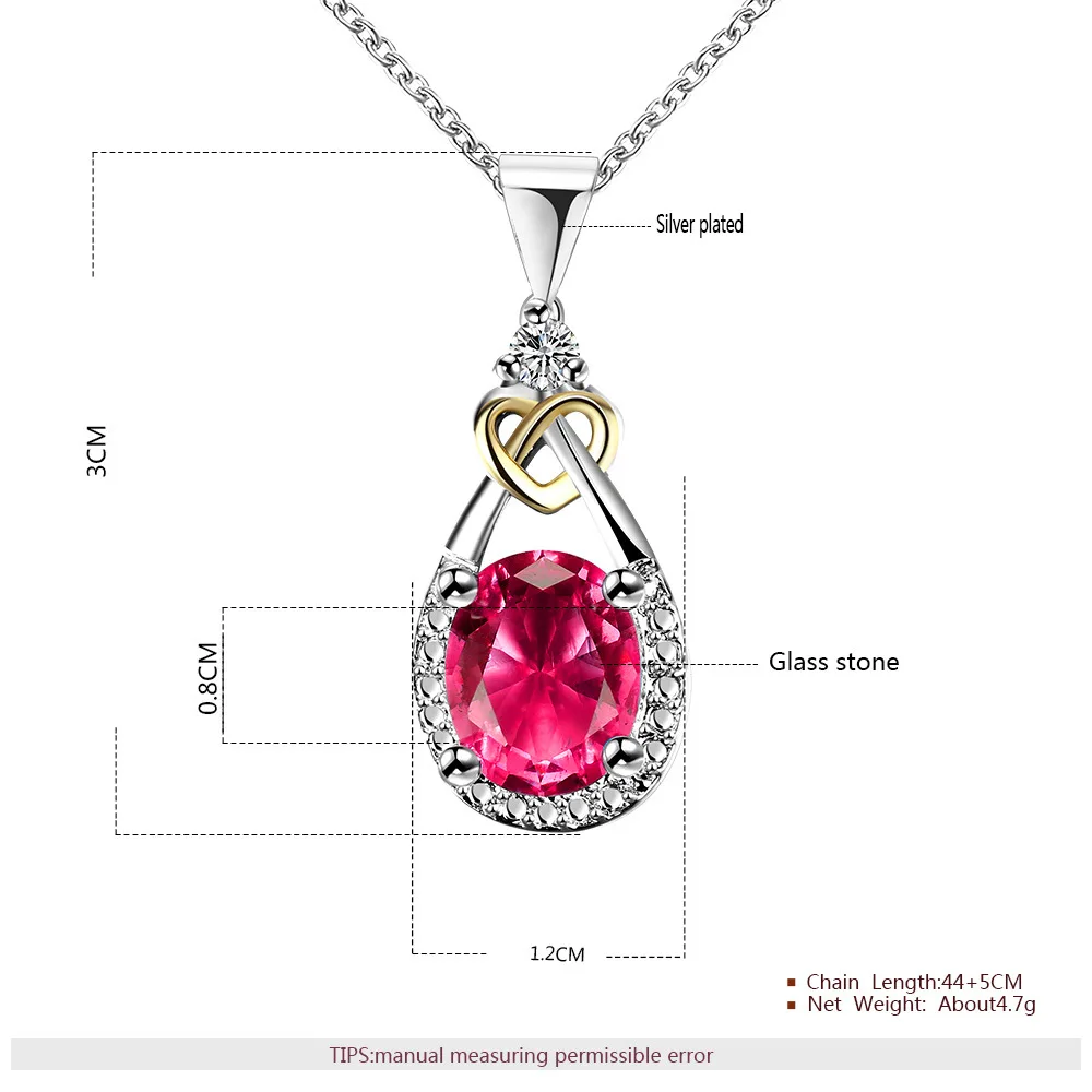 2017 new product sells fashionable red zircon necklace lady with a double color combination of jewelry wedding gifts | Украшения и