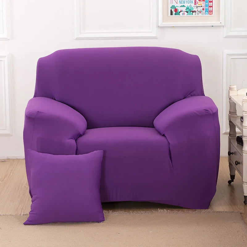 Purple Растягивающийся чехол для кресла, дивана, гостиной, 1 диван, чехол для дивана, одноместная мебель, диване, чехол для кресла, эластичный - Цвет: Purple