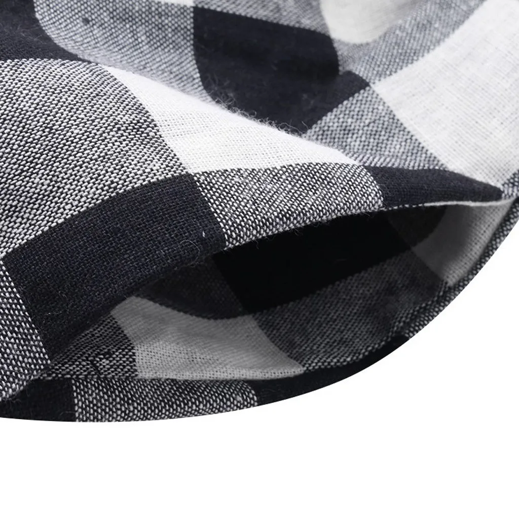 Женские широкие брюки в стиле бохо пикантные клетчатые с завышенной талией и