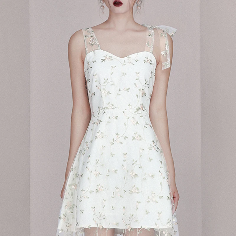 INDRESSME 2019 новый сексуальный милый кружевной Вышитый цветочный фотосетчатый наряд