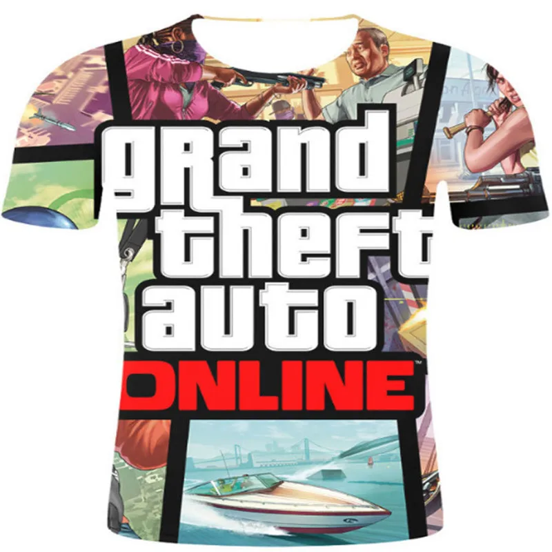 2019 фильм GTA5 Grand Theft Авто 3D цифровой печати мужские летние с коротким рукавом