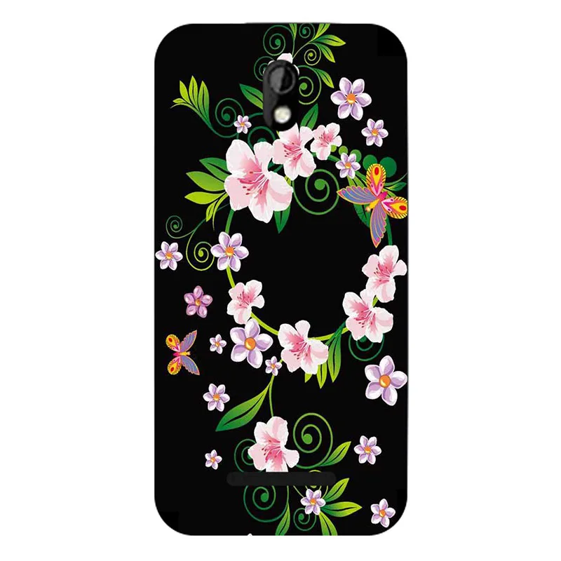 Чехол для htc Desire 500 506E цветок мультфильм листья задняя крышка тяжелых случаях