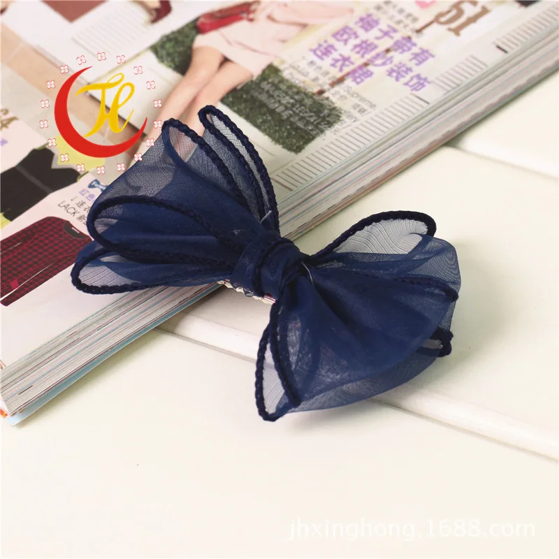 Детские заколки для волос с бантом из шифона и тюля украшения девочек аксессуары