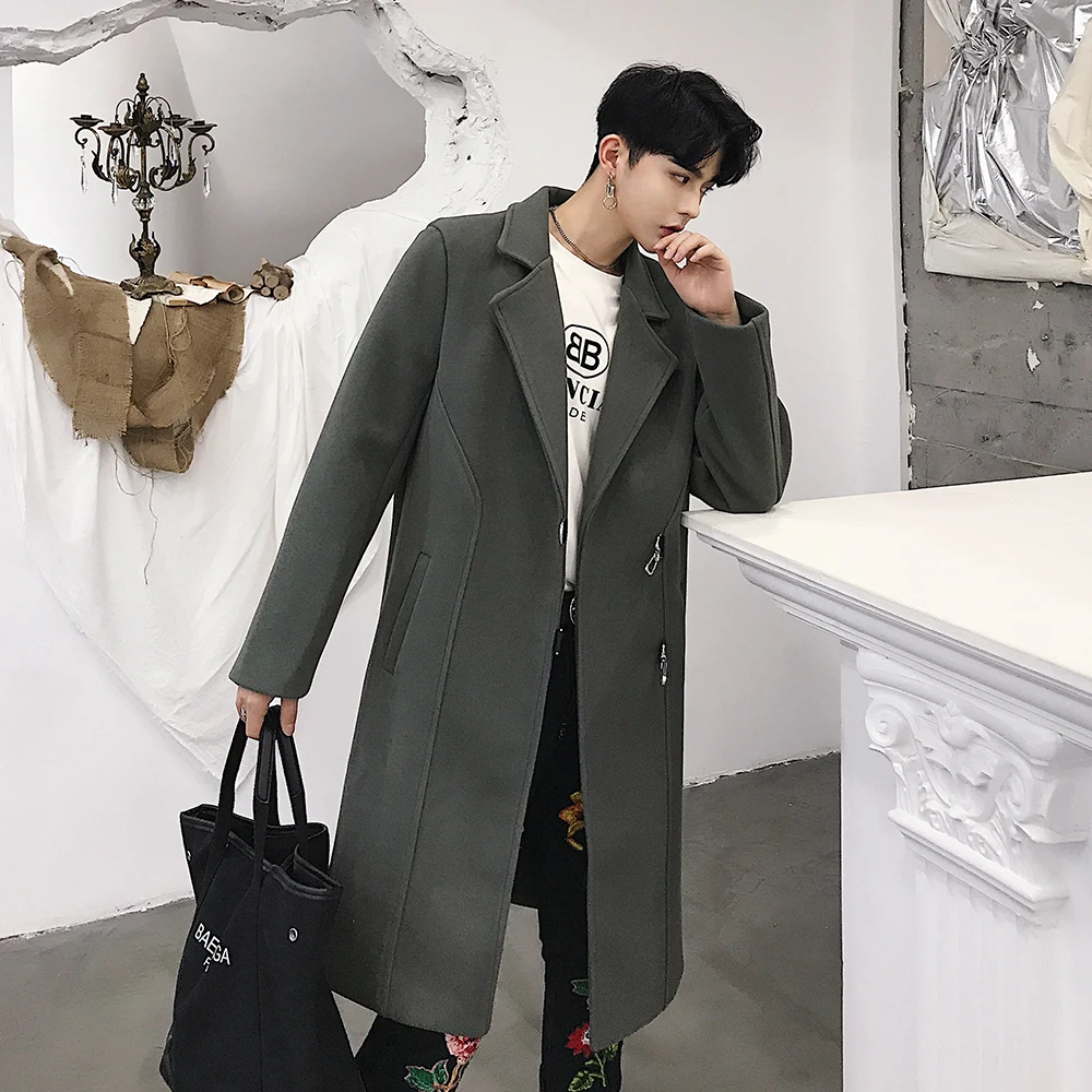 Высокое качество Harajuku модные готические мужские пальто мужская зимняя куртка