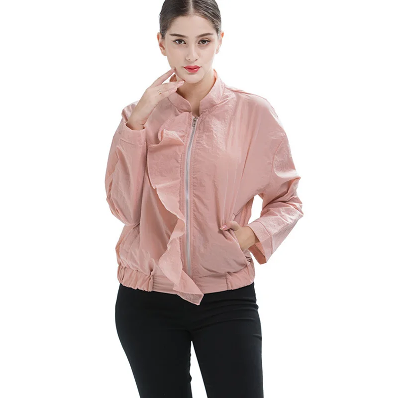 Осенняя модная куртка бомбер Женские базовые пальто с длинным рукавом