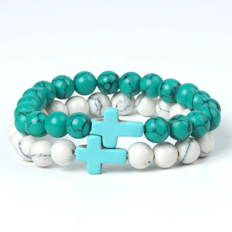 2 шт./компл. подвески из камня браслет белая бриллиант для женщин и мужчин молитва