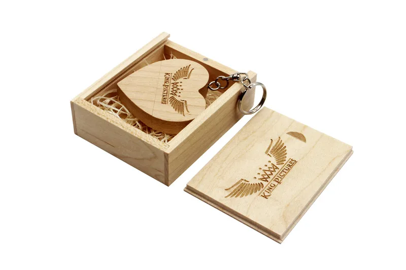 JASTER деревянное сердце usb+ Подарочная коробка usb флеш-накопители U диск Pendrive 4GB 8GB 16GB 32GB 64GB свадебный подарок(более 10 шт бесплатный логотип