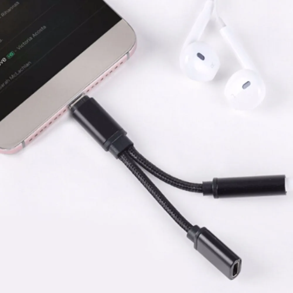 ACCGUYS 2 в 1 USB Type C до 3 5 мм Женский аудио разъем кабель для наушников зарядный адаптер
