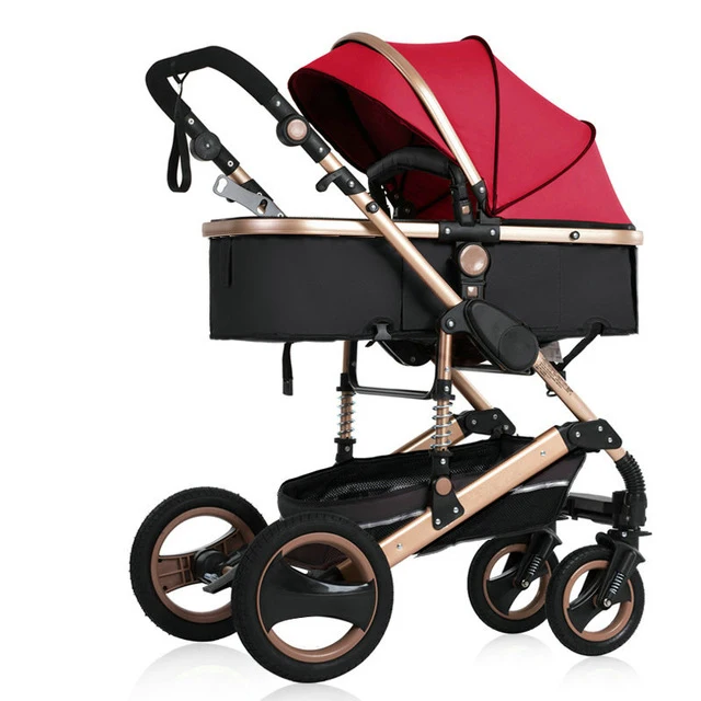 2 in 1 red Детская коляска 2 в 1 складной светильник четыре сезона многофункциональная 3 в 1 высокая Ландшафтная коляска - Цвет: 2 in 1 red