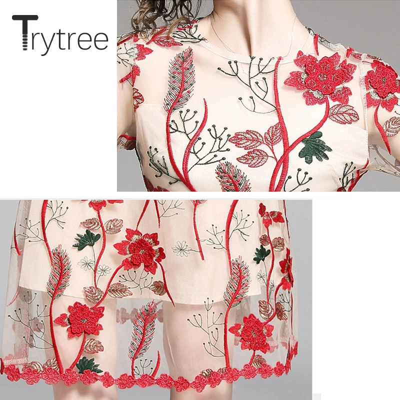 Летнее женское платье Trytree повседневные женские платья из полиэстера с оборками