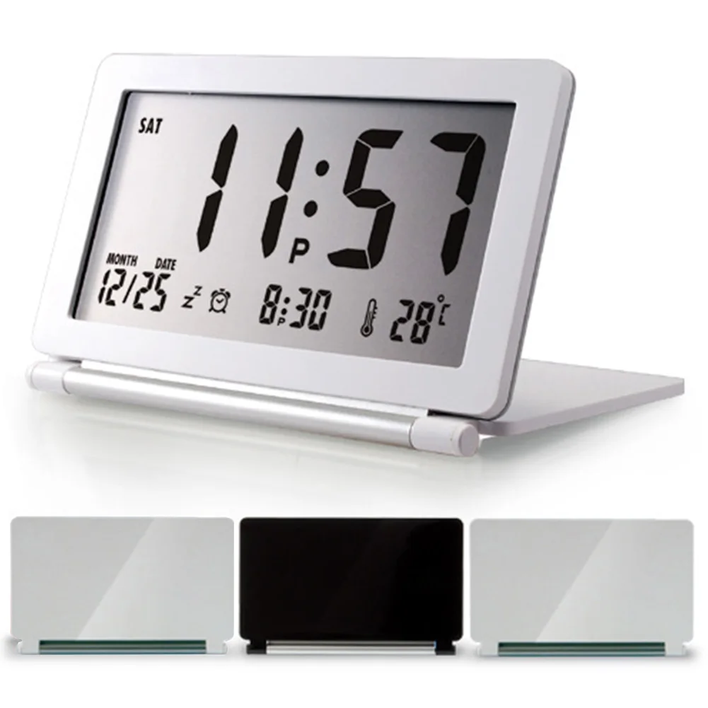 Mini Travel Digital Desk Electronic Temperature Alarm Clock Home Flip LCD Display Calendar Folding Silent Office | Дом и сад