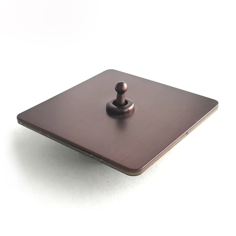 Ретро Темный Бронзовый античный металлический стержень настенный выключатель с