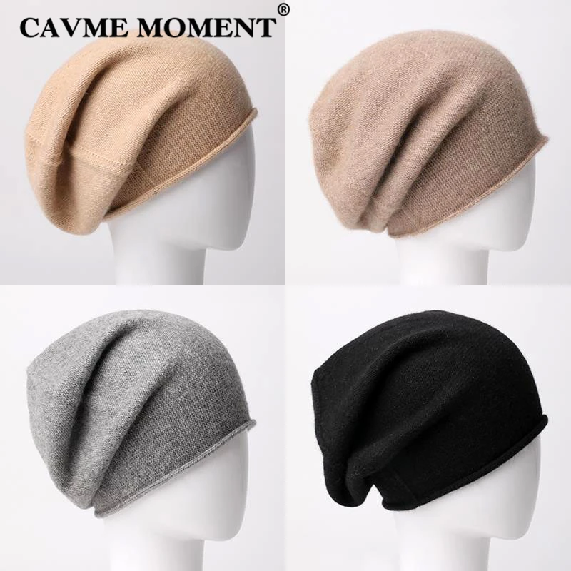 Кашемировые шапки-бини от CAVME, унисекс, женская, Мужская зимняя шапка, вязаные кашемировые шапки, одноцветные, 51 г, роскошный подарок