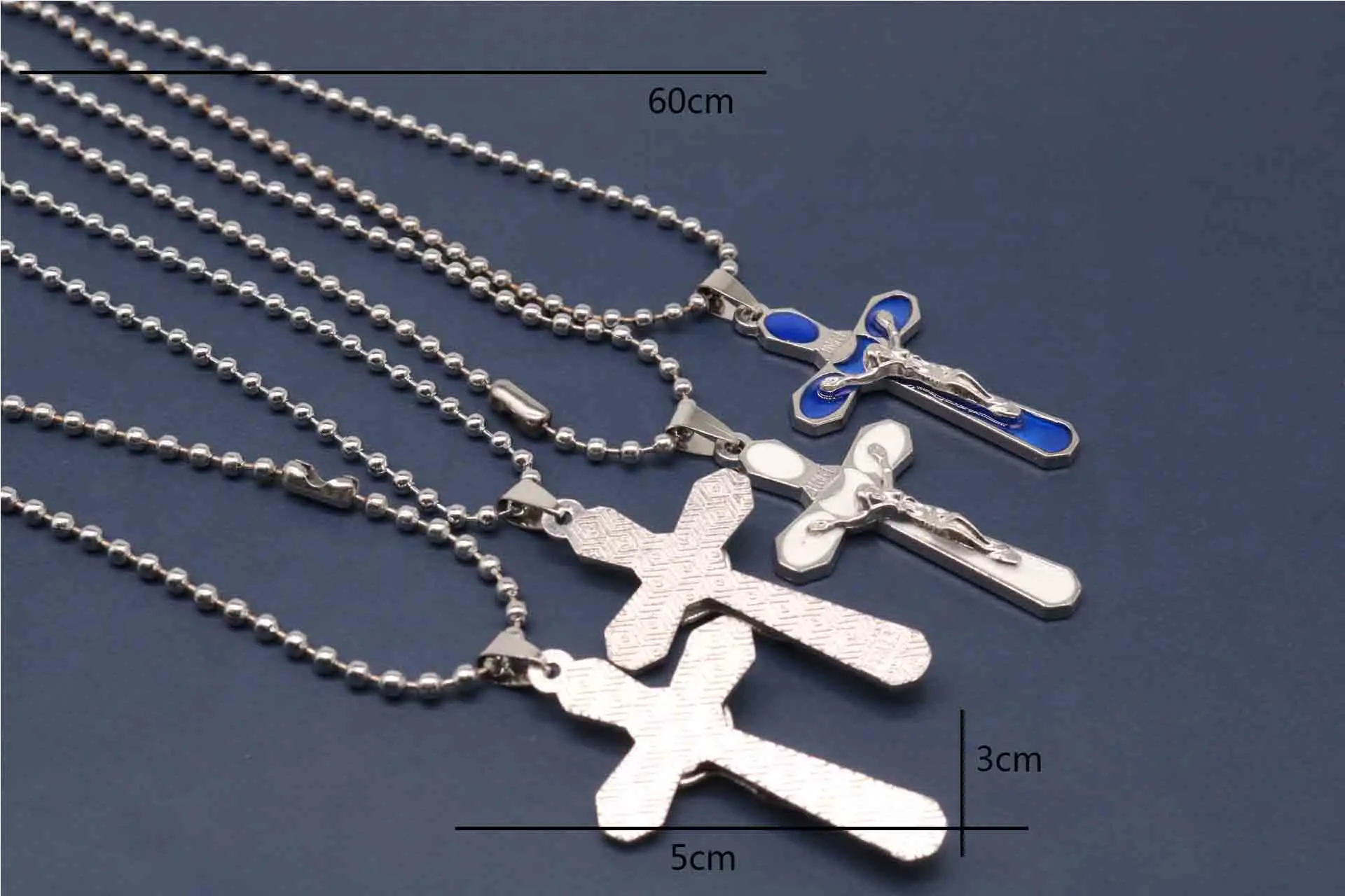 New Christian colored crosses with long chains. Fashion cross bead chain necklace. Casual rosary chain. Prayer necklace | Украшения и